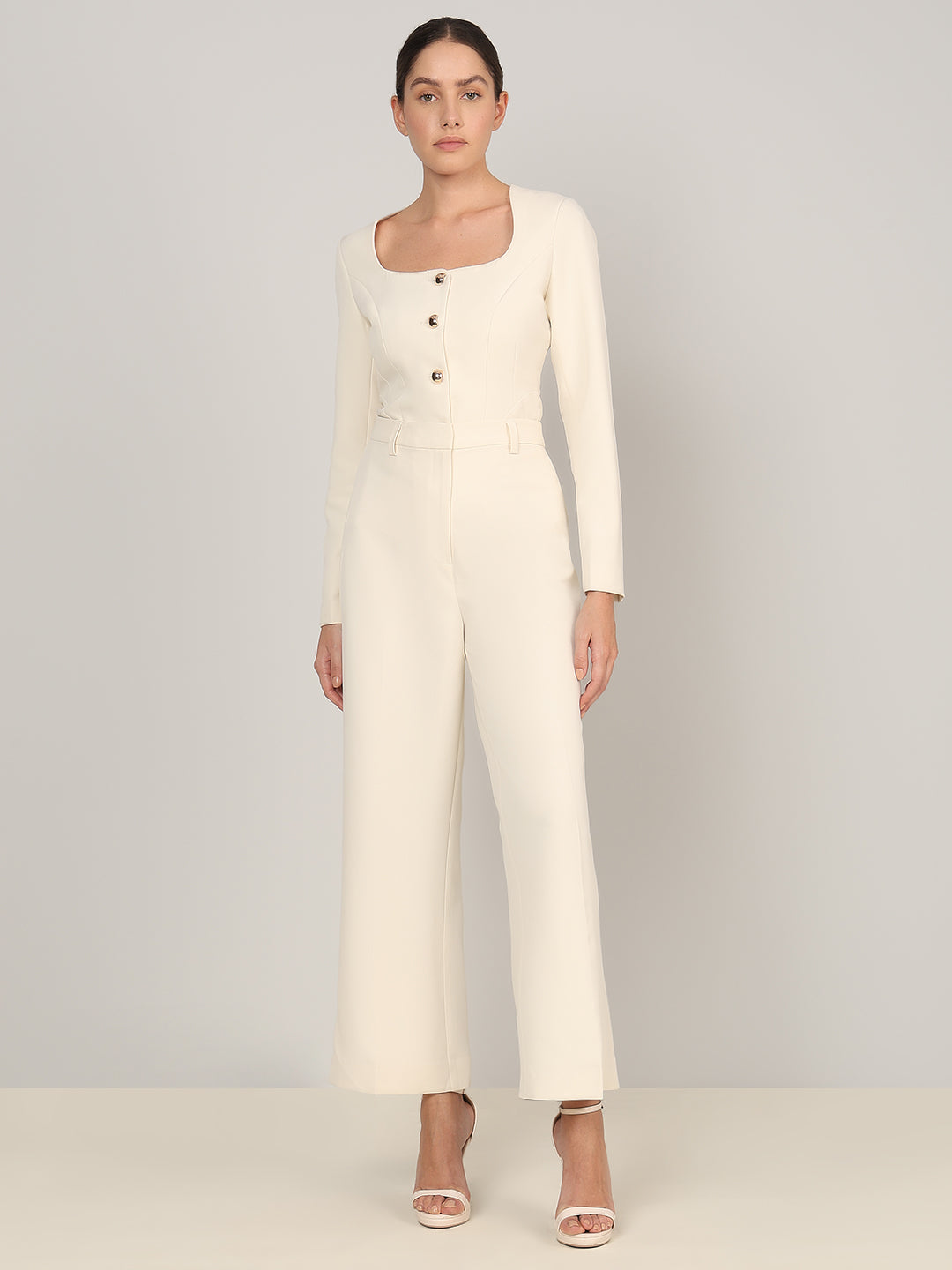 Ivory Straight Fit Tailored Pants