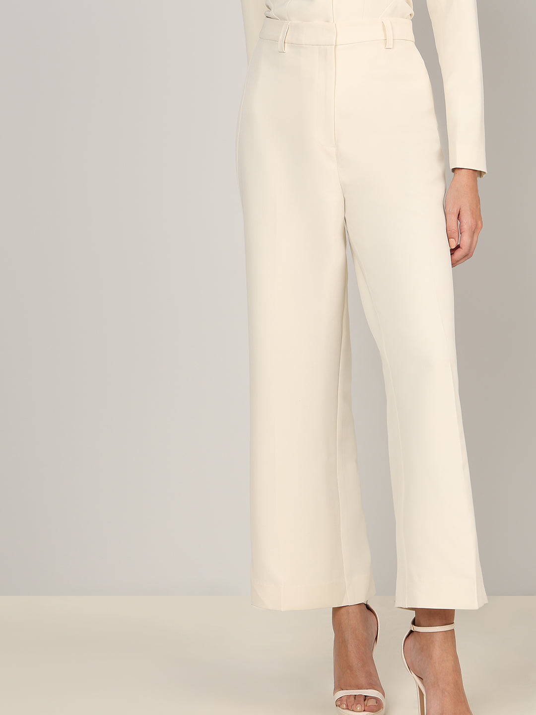 Ivory Straight Fit Tailored Pants
