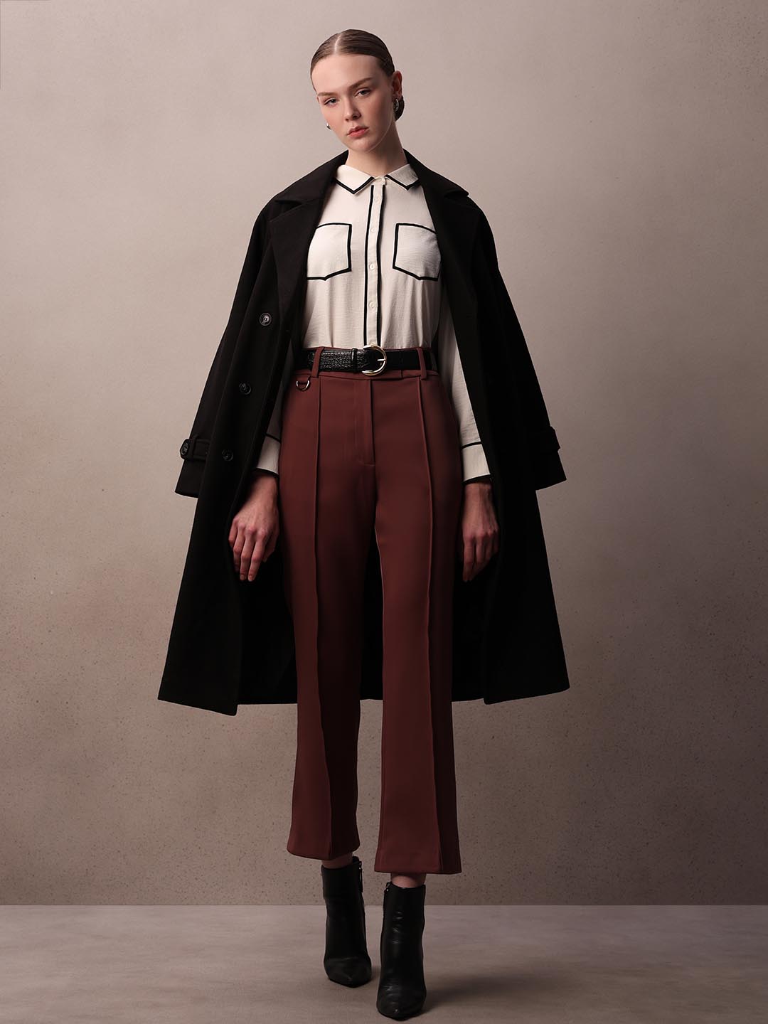 Plum Ankle Length Pants