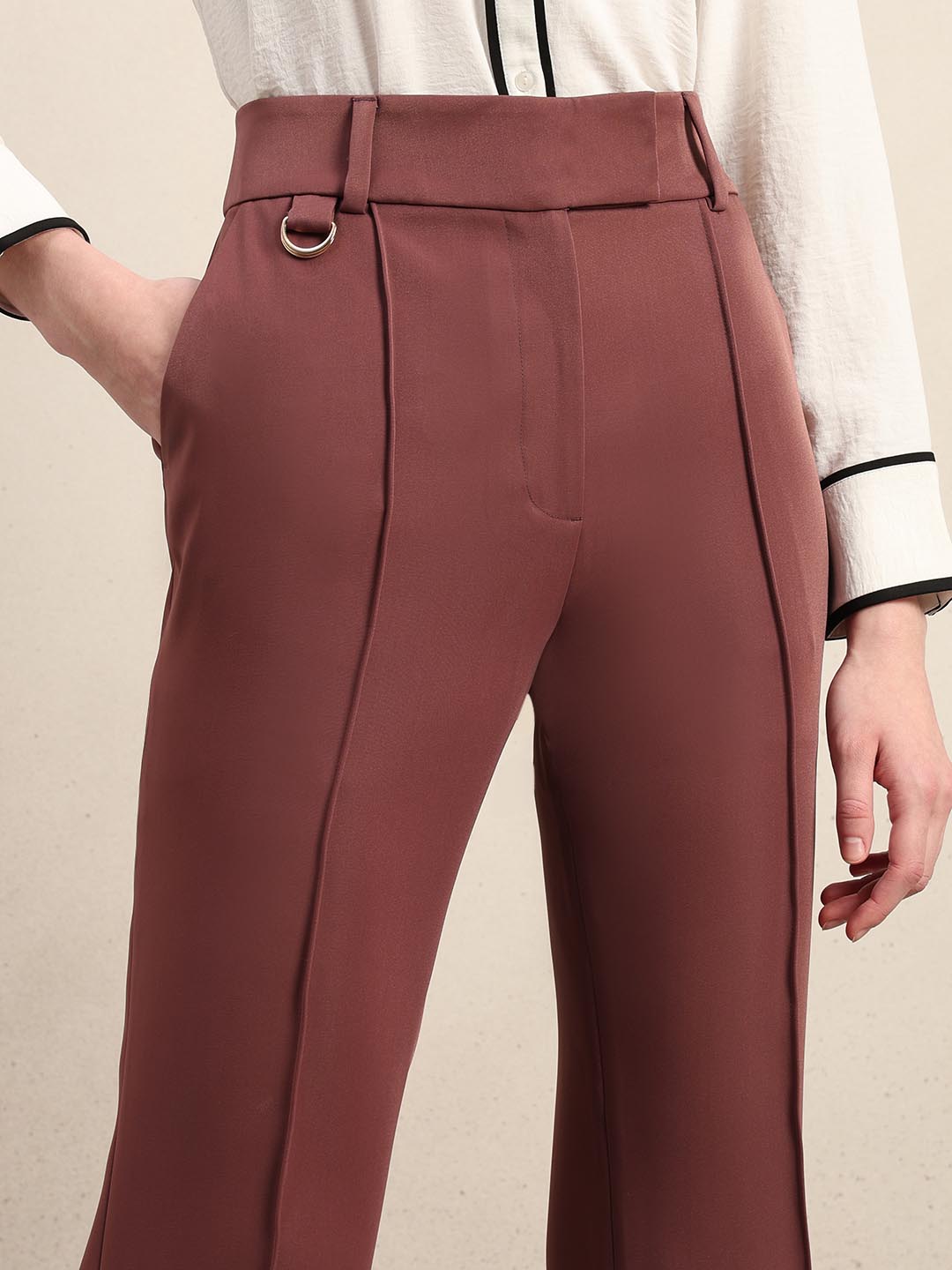 Plum Ankle Length Pants