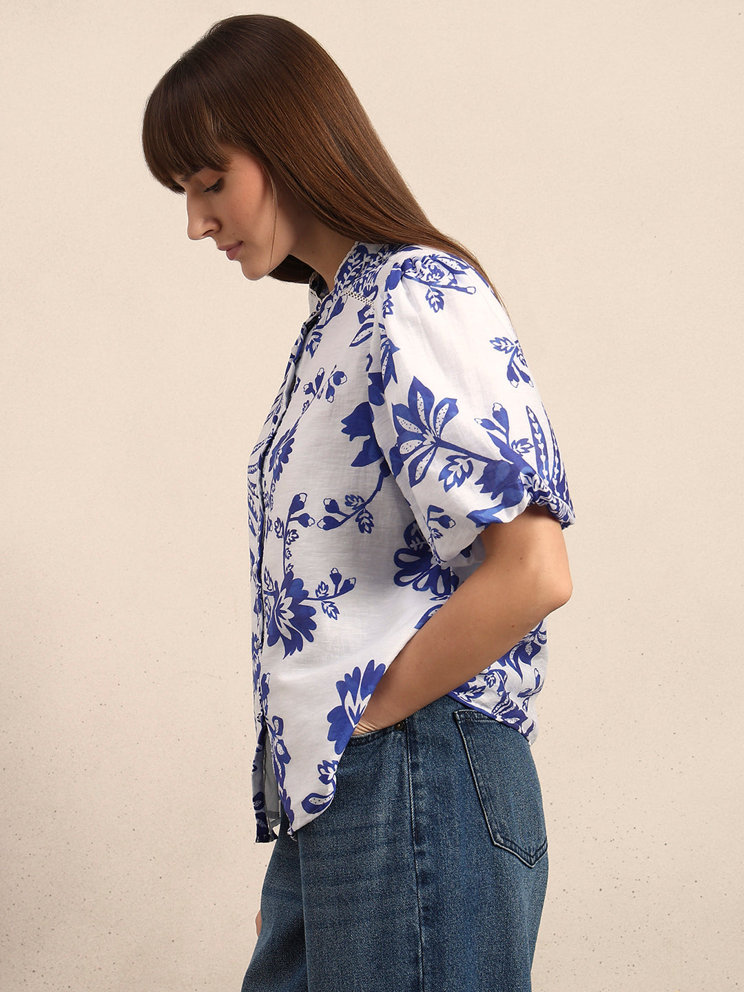 Floral Puff Sleeves Shirt