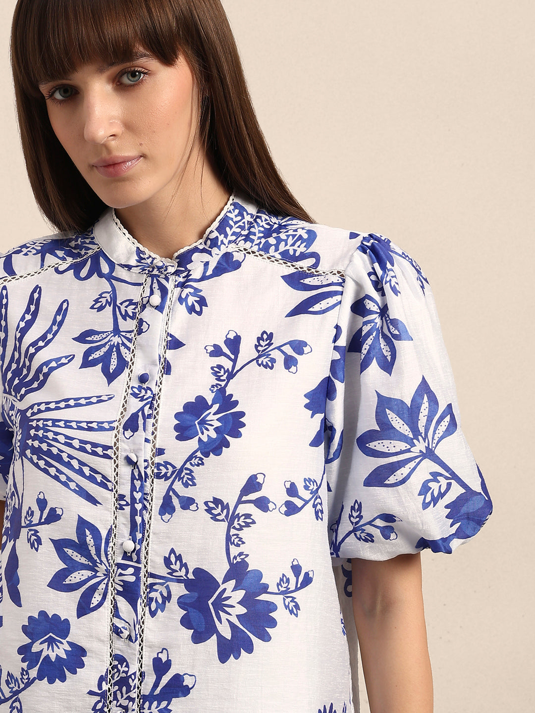 Floral Puff Sleeves Shirt