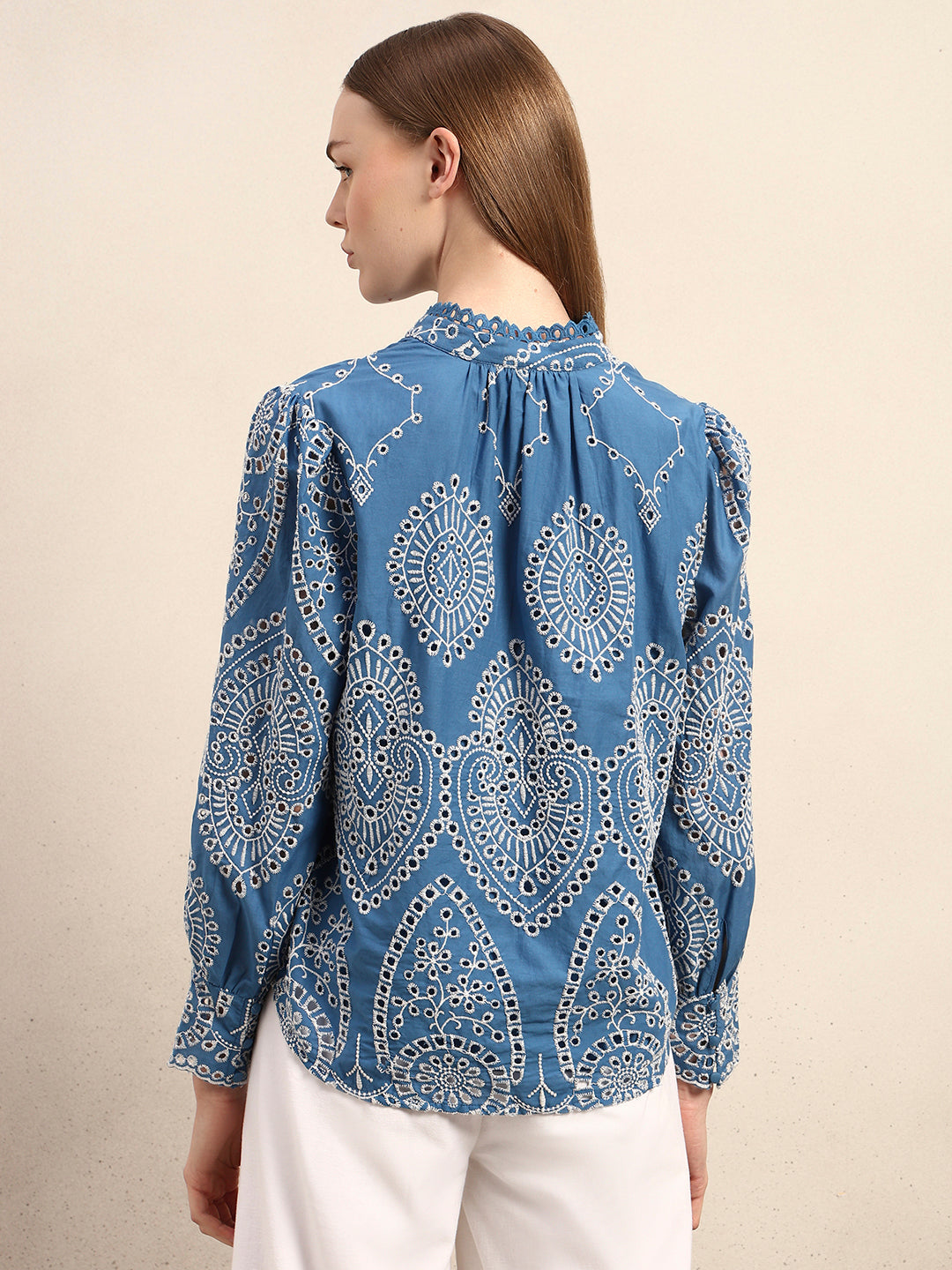 Eyelet Embroidered Cotton Shirt