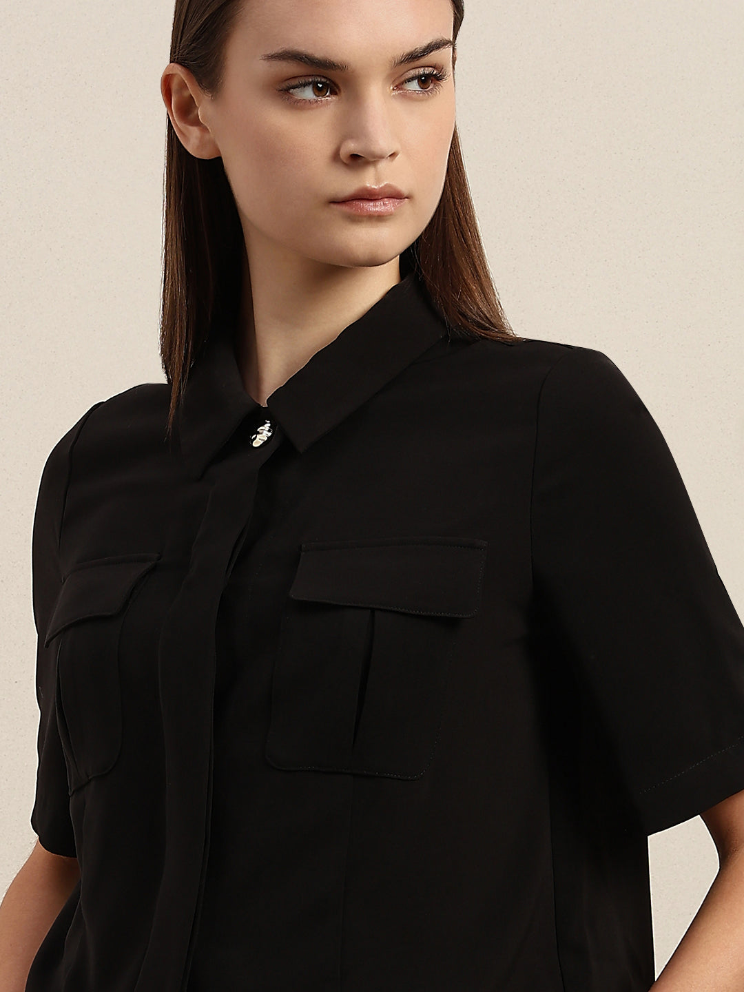 Cropped Black Shacket