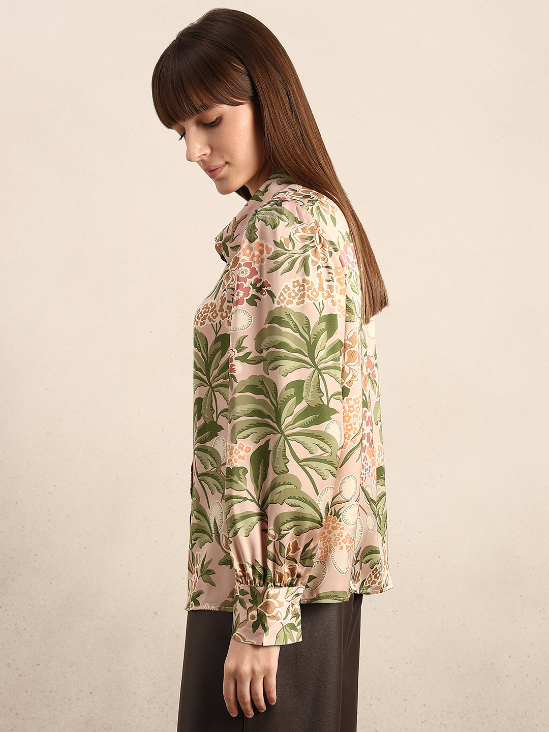 Pink Printed Regular Fit Shirt