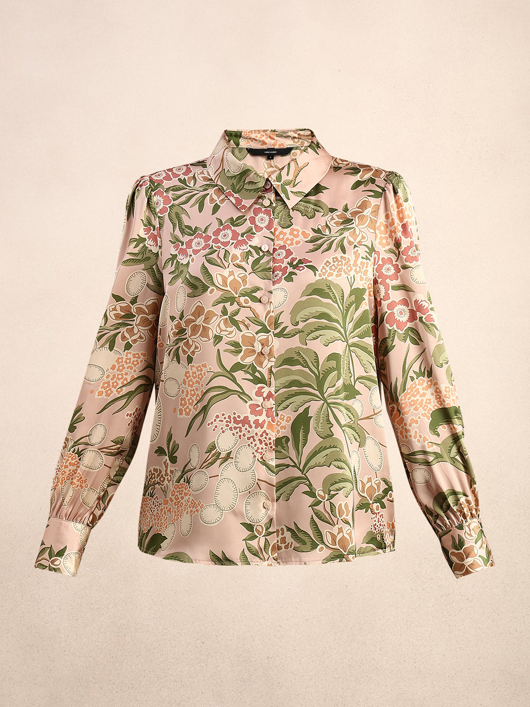 Pink Printed Regular Fit Shirt