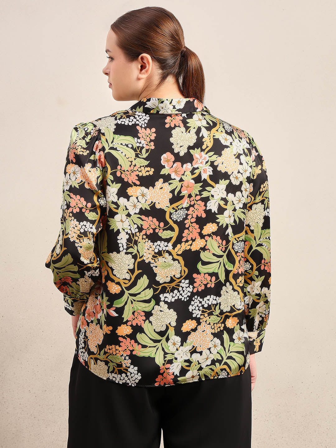 Curve Floral Print Shirt
