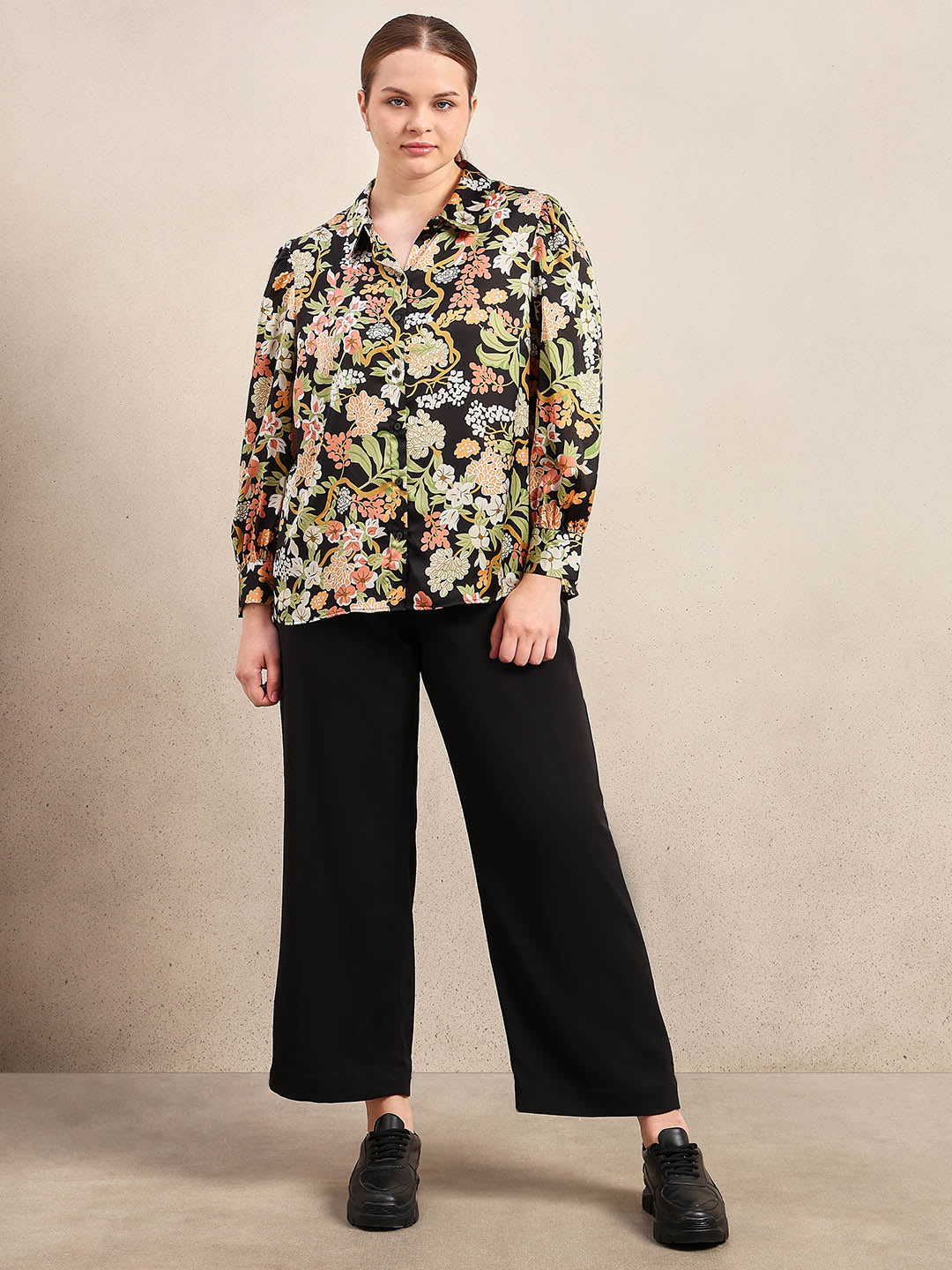 Curve Floral Print Shirt