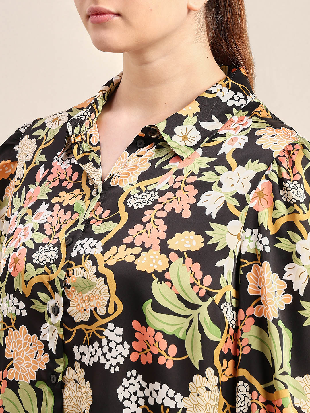 Curve Floral Print Shirt