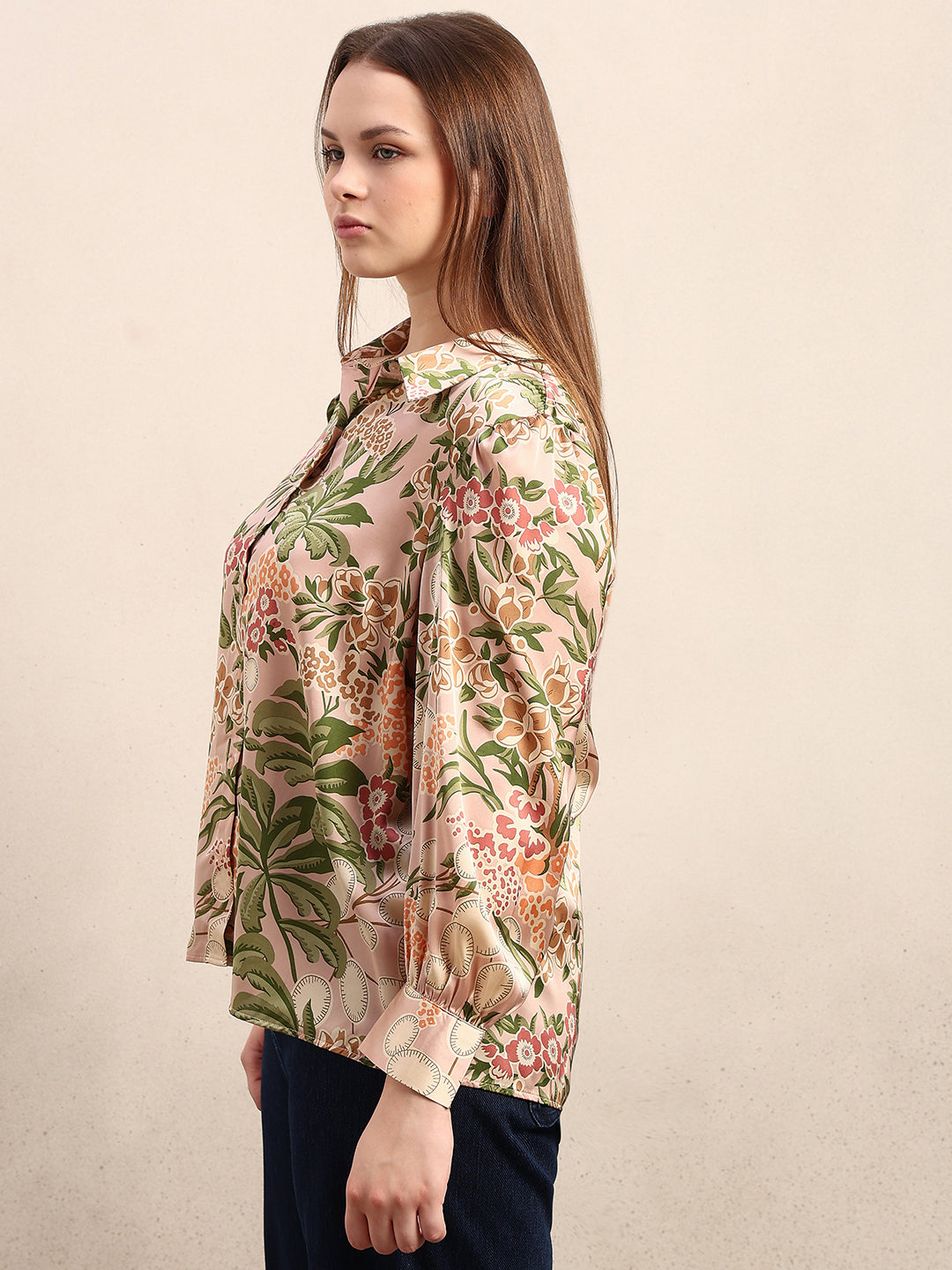 CURVE Pastel Pink Floral Shirt