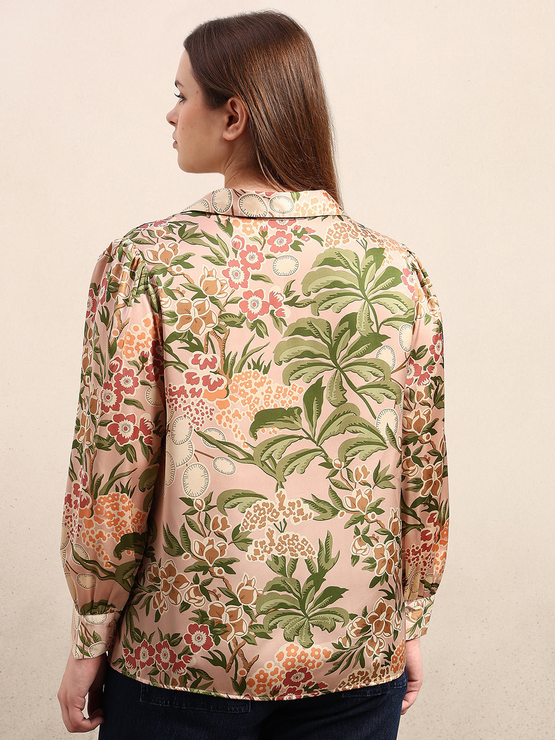 CURVE Pastel Pink Floral Shirt