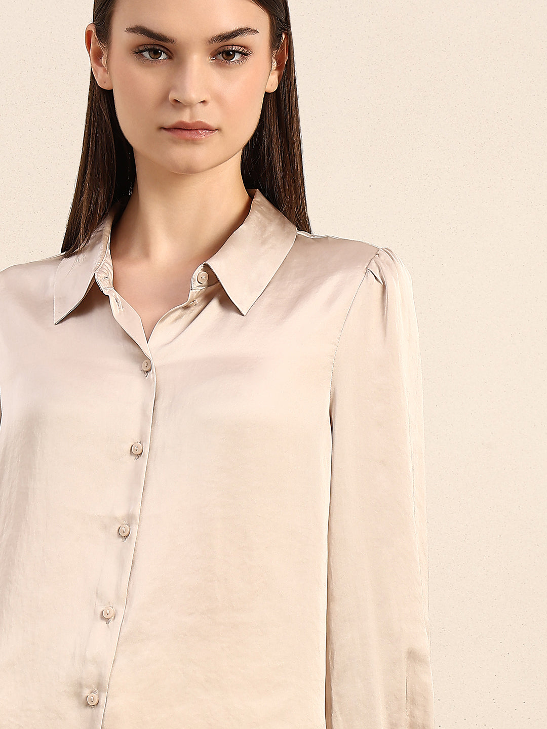 Beige Full Sleeves Shirt