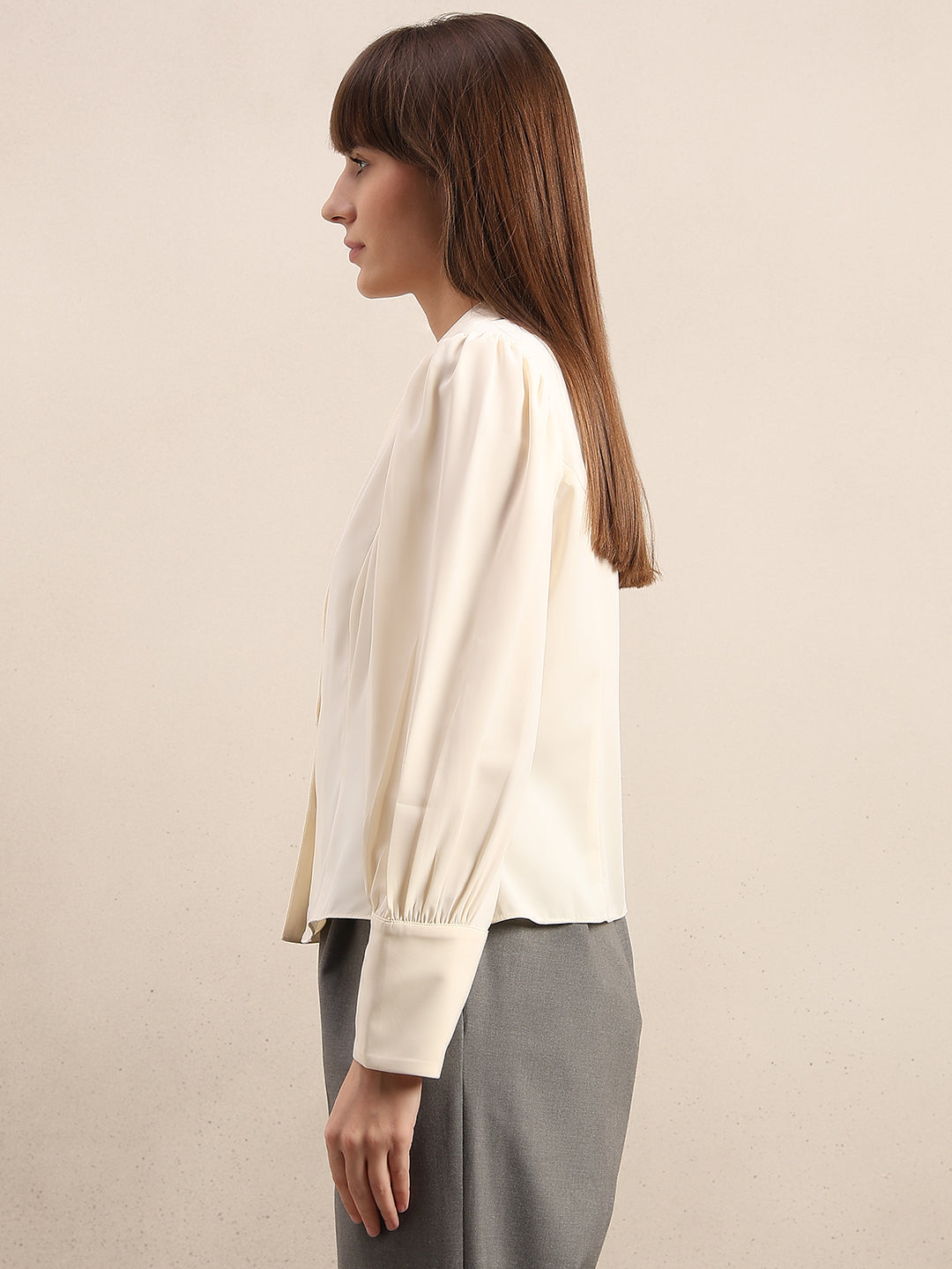 Pearl Detail Satin Shirt