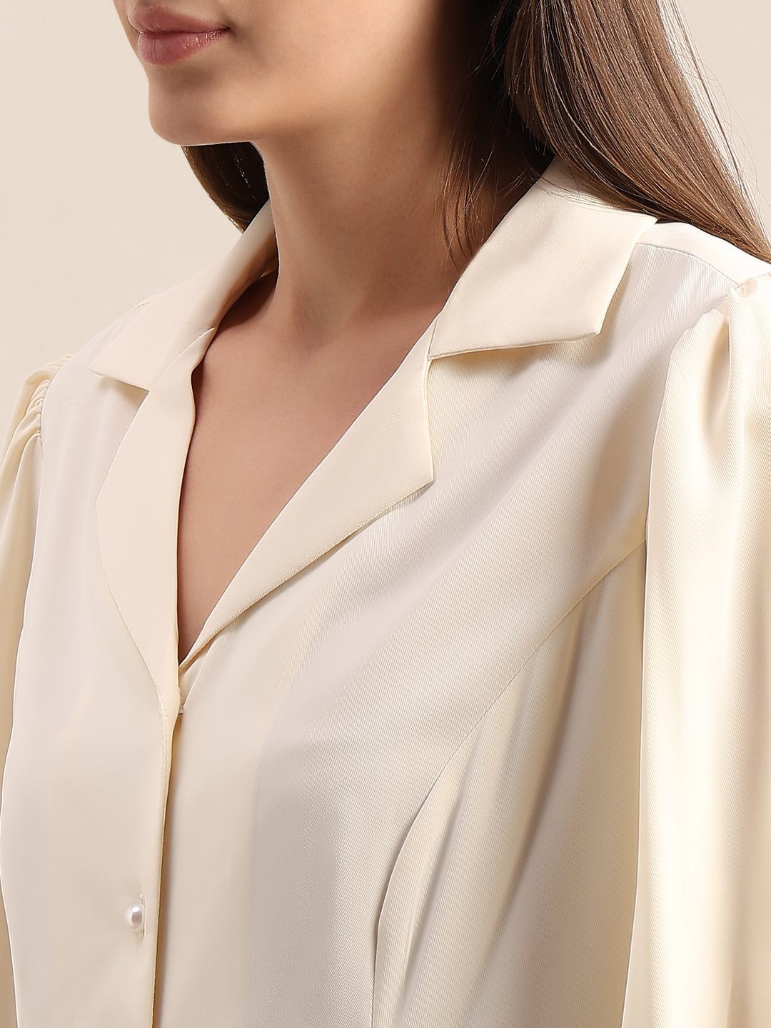 Pearl Detail Satin Shirt