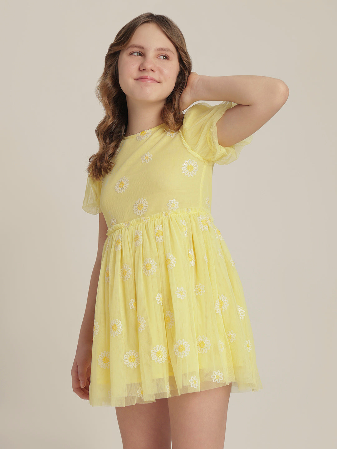 Girls Floral Ruffle Fit & Flare Dress