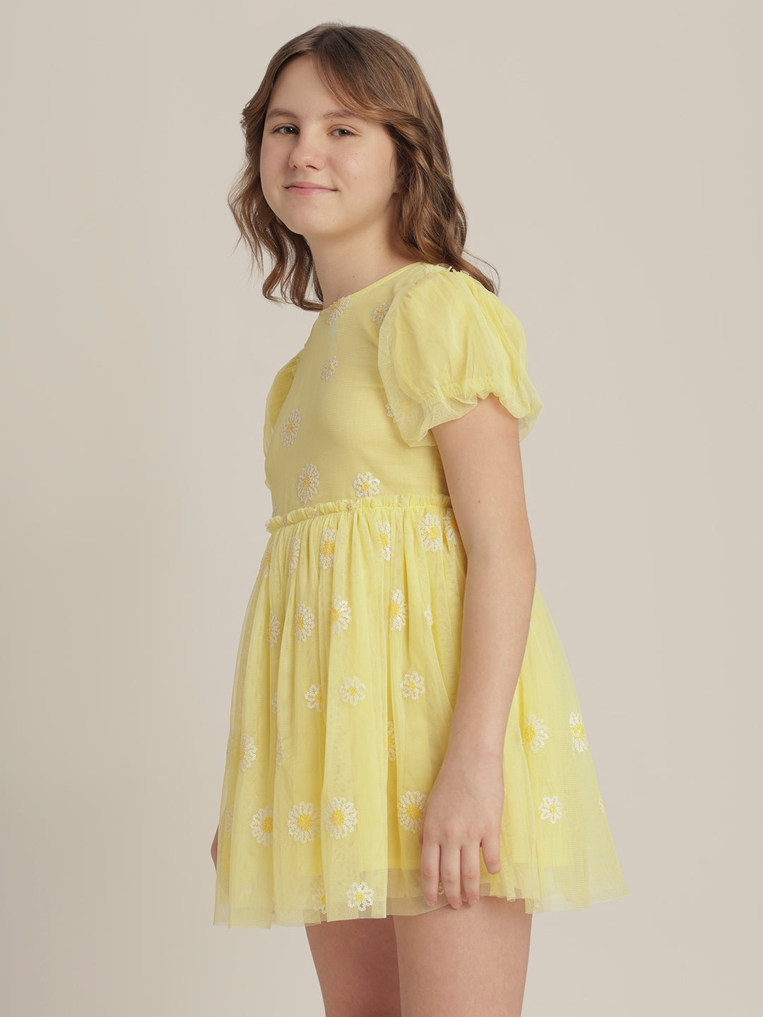 Girls Floral Ruffle Fit & Flare Dress