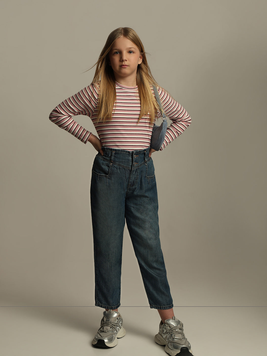 GIRL Dark Wash Mom Fit Jeans