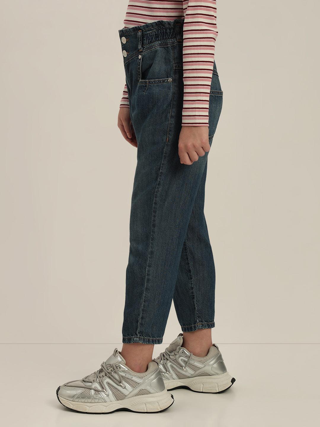 GIRL Dark Wash Mom Fit Jeans