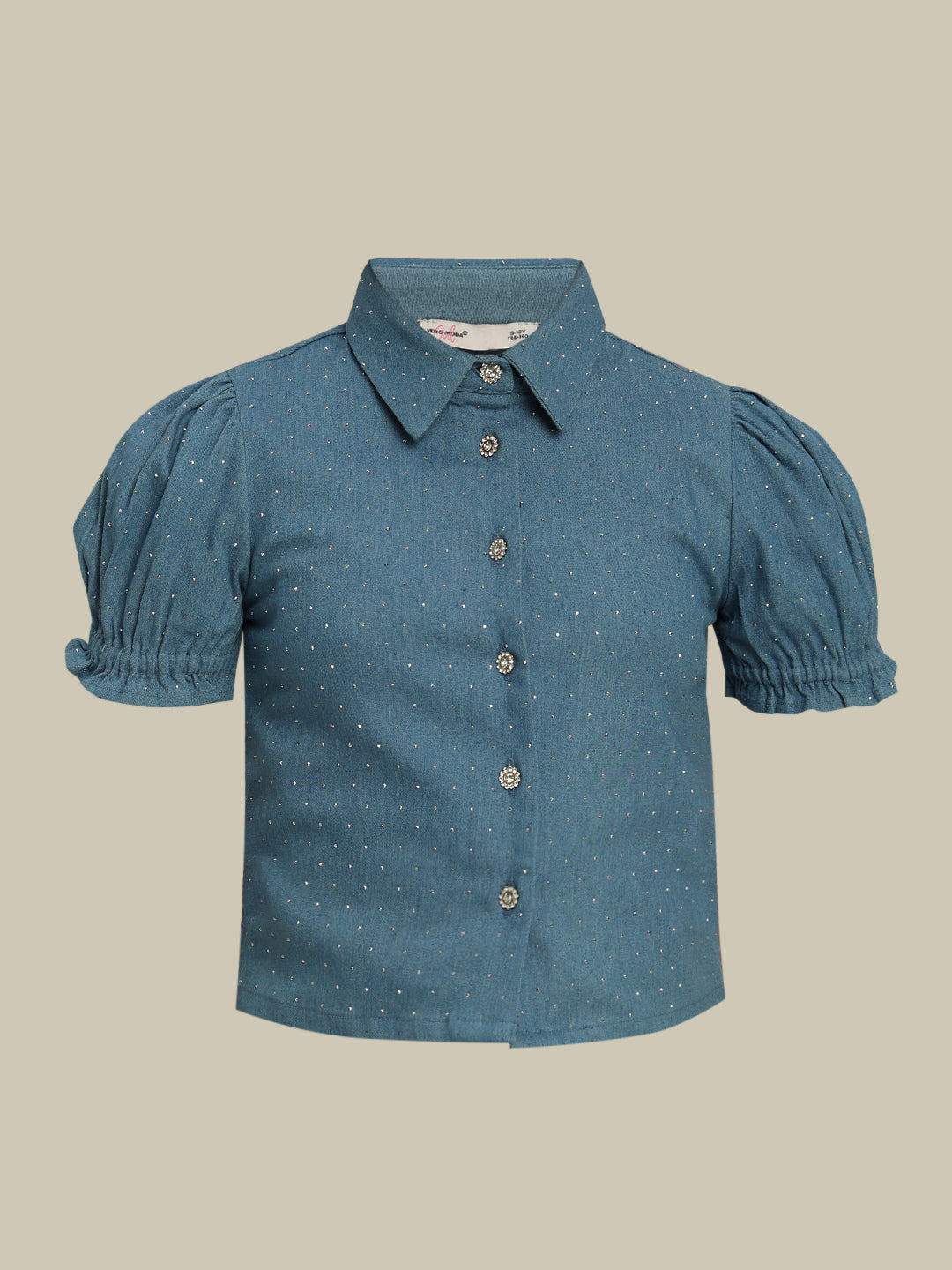 GIRL Blue Embellished Denim Shirt