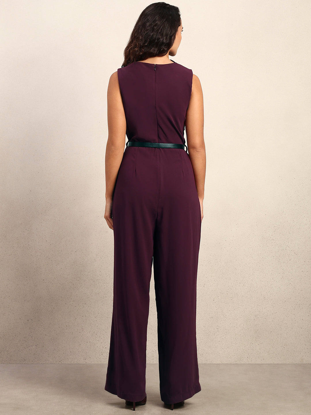 Mock Neck Sleeveless Jumpsuit