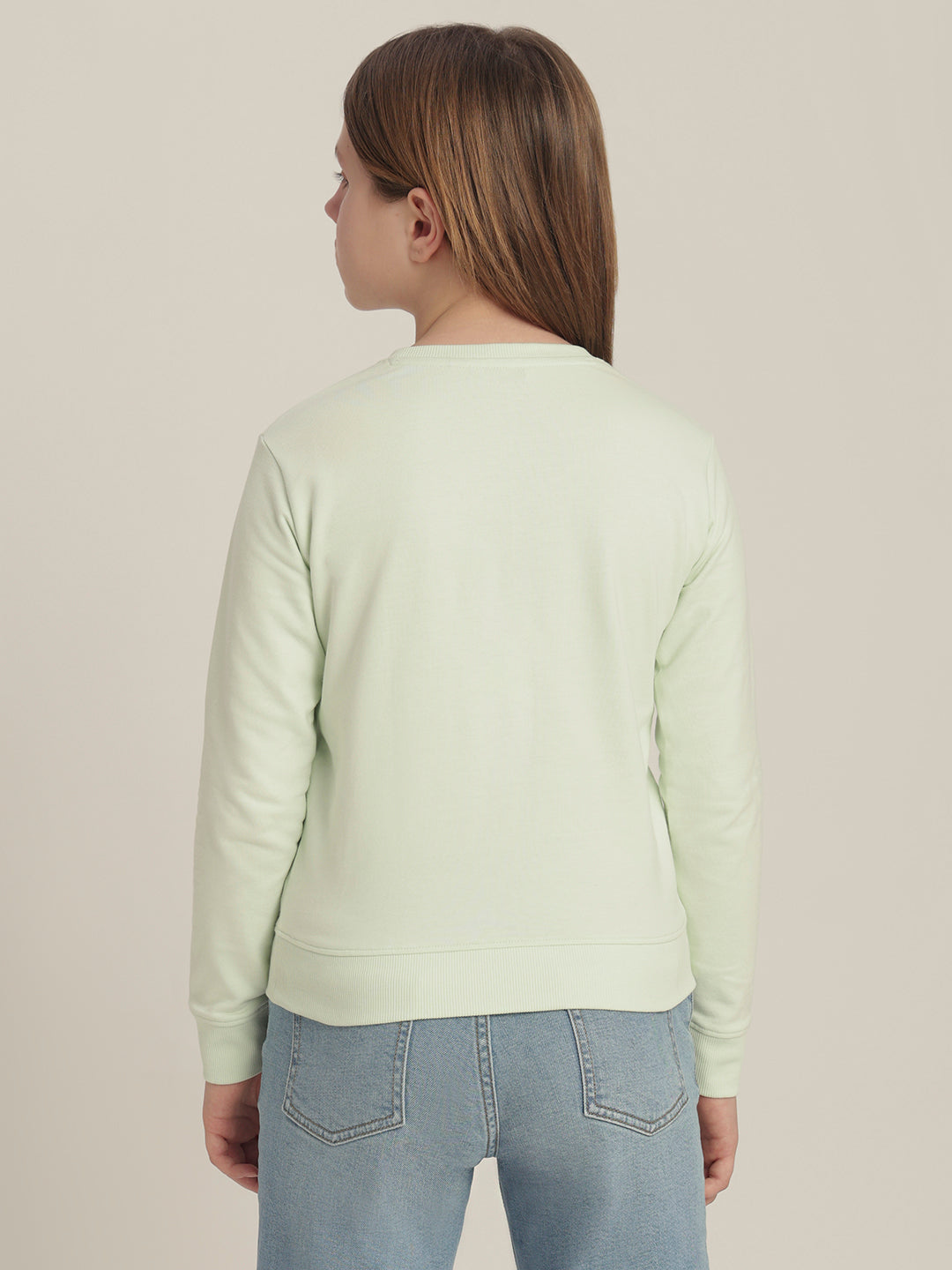 Girls Green Seashell Print Sweatshirt