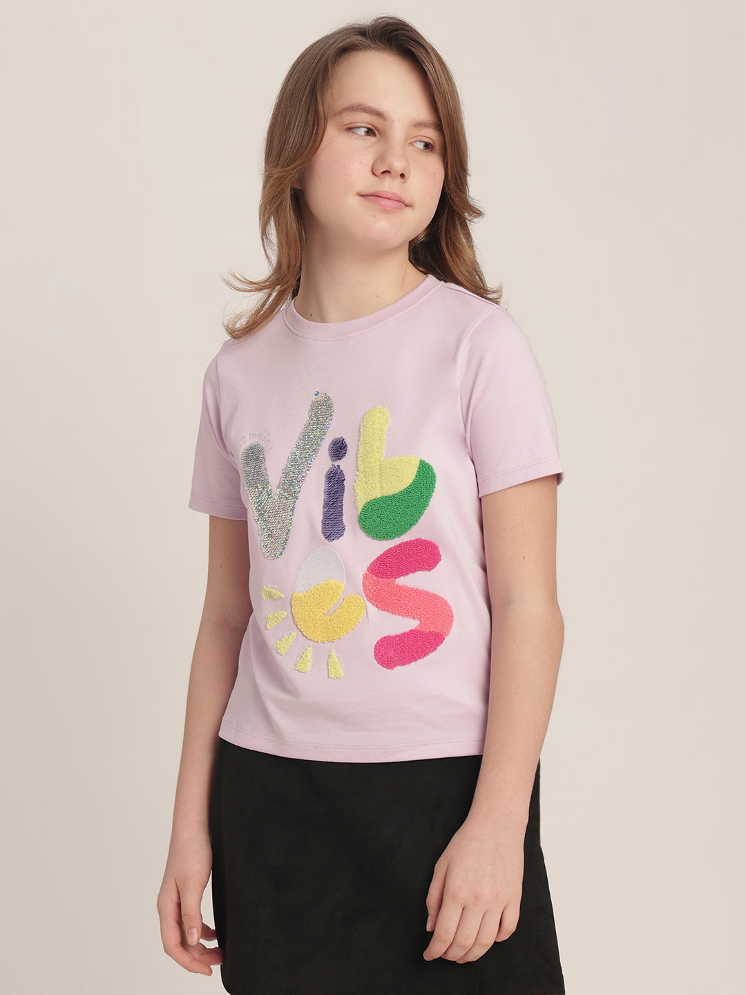Girls Orchid Printed T-shirt