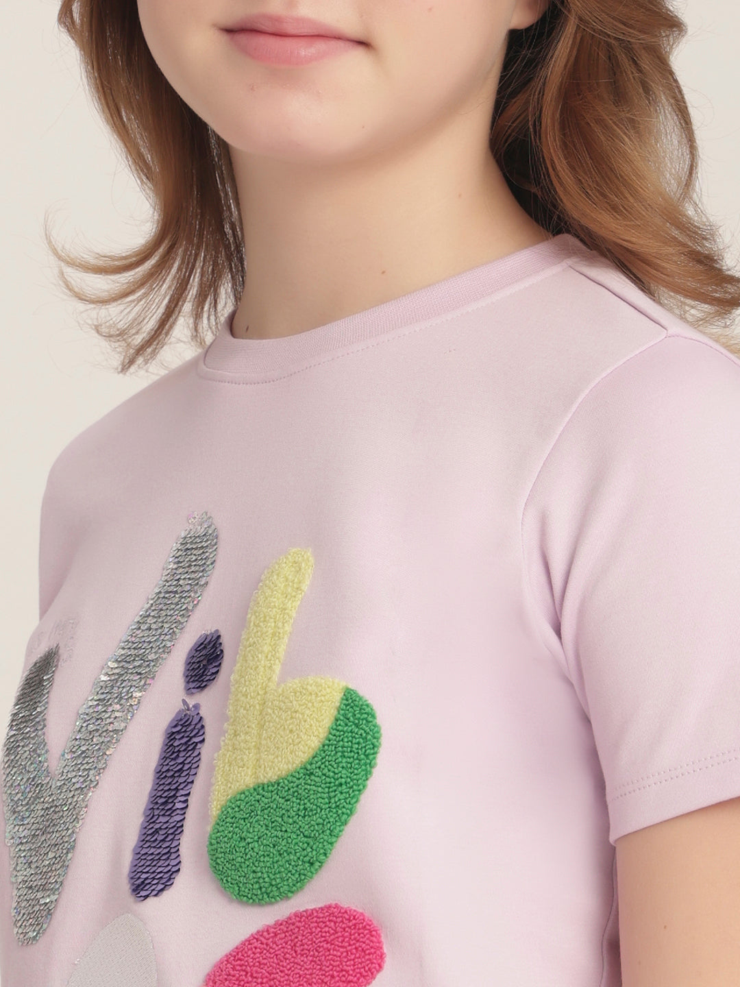Girls Orchid Printed T-shirt