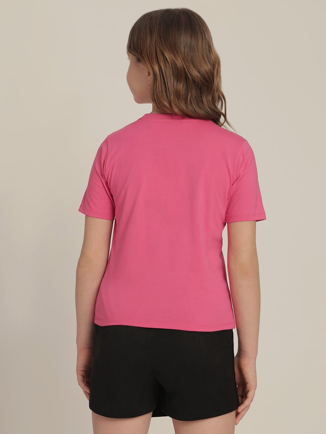 Girls Bright Pink Printed T-shirt