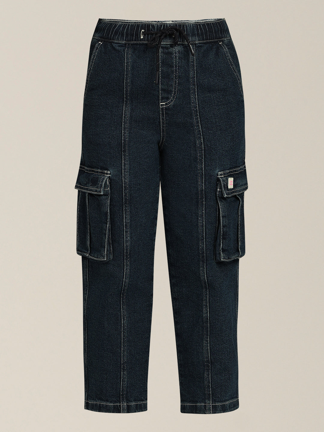 GIRLS Mom Fit Cargo Jeans