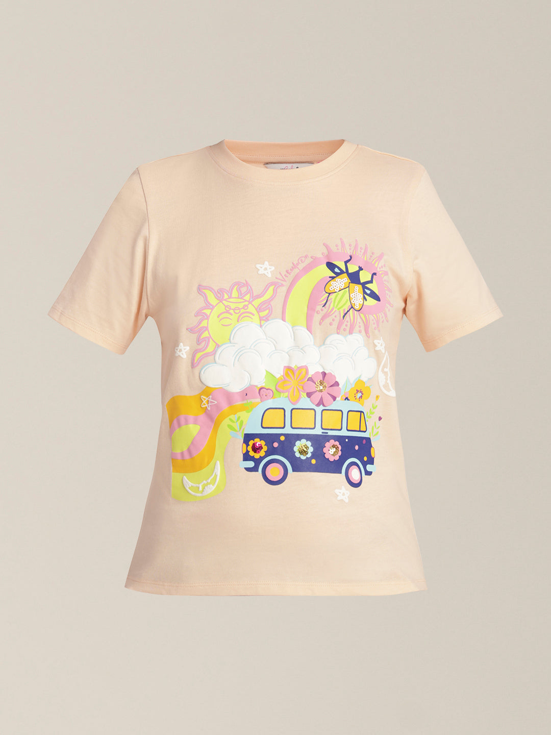 Girls Graphic Print Cotton T-shirt