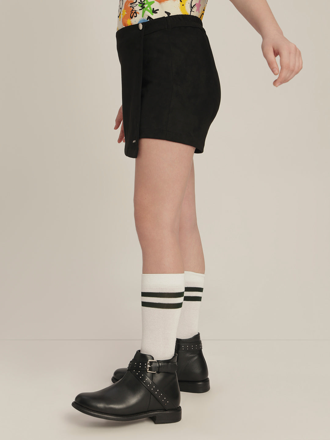 Girls Black Mini Skort