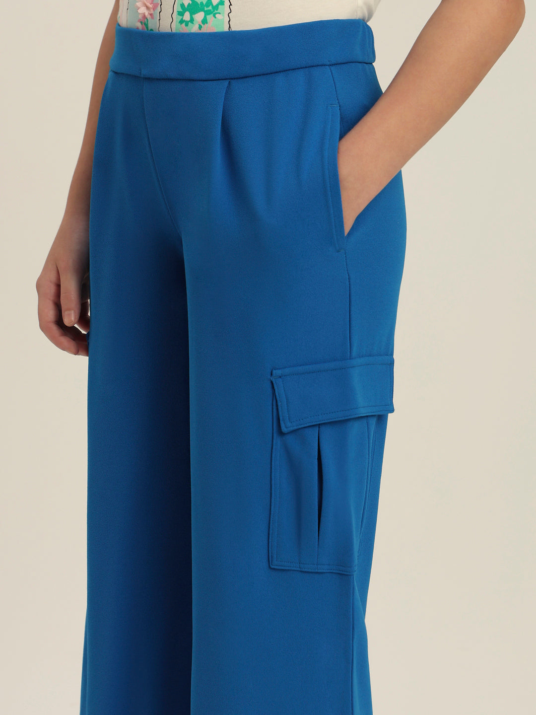 Girls Blue Cargo Pants