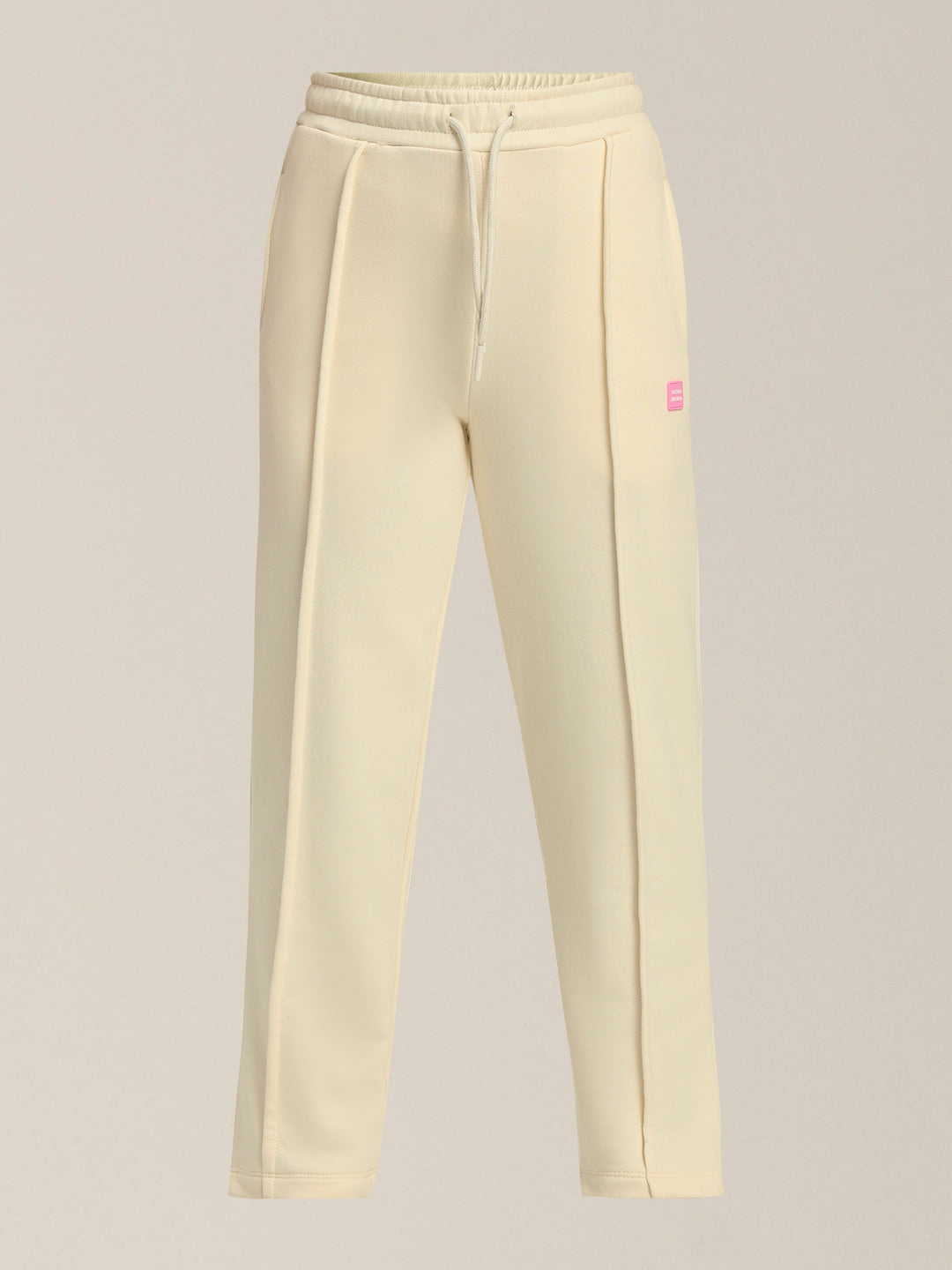 Girls Cream Fleece Joggers