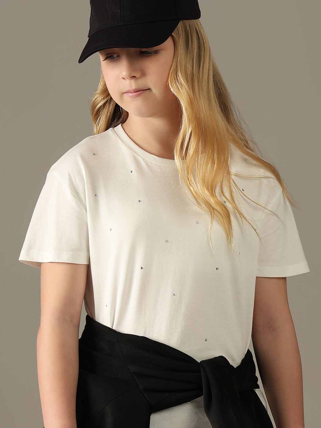 GIRLS White Embellished Top