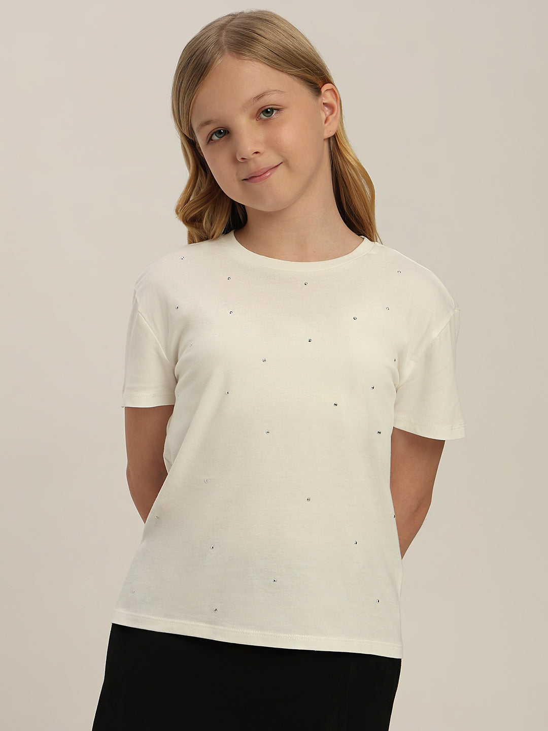 GIRLS White Embellished Top