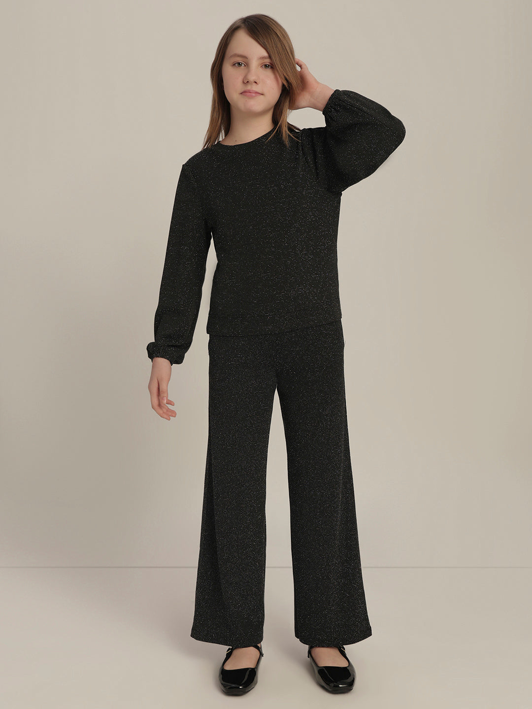 Girls Shimmer Full Sleeves Top