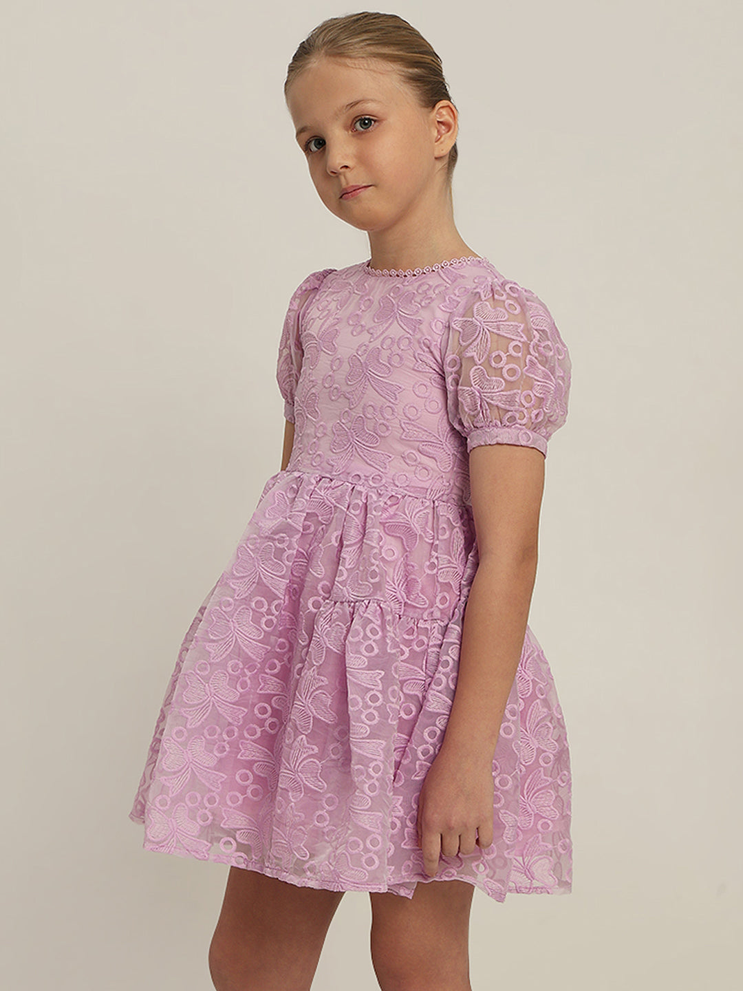 GIRL Lace Fit & Flare Dress