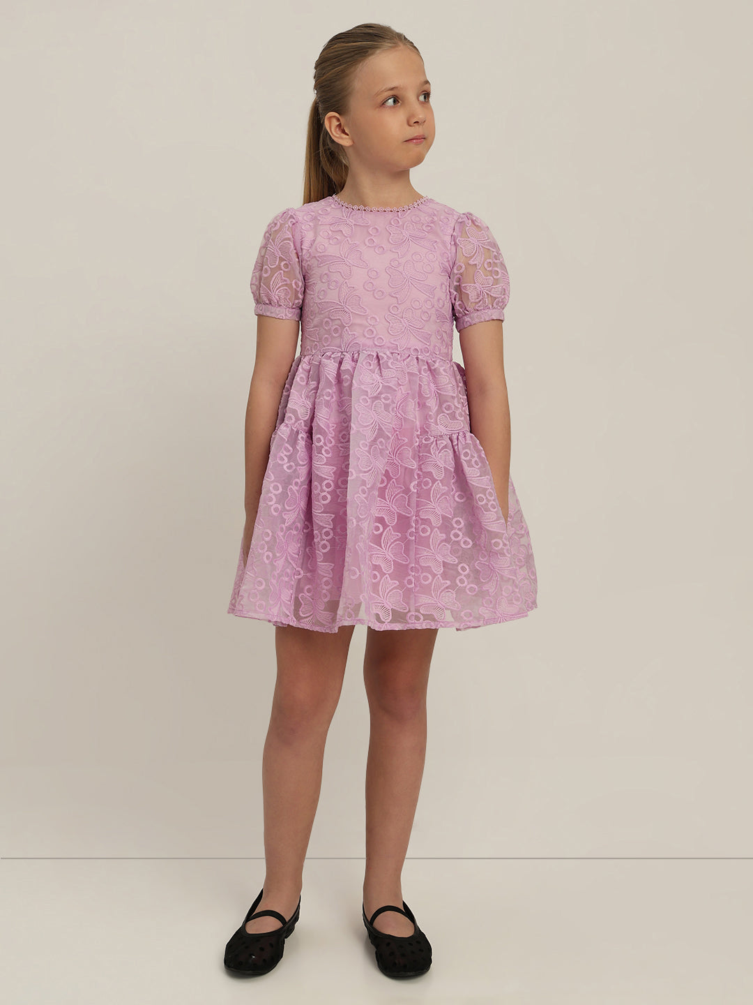 GIRL Lace Fit & Flare Dress