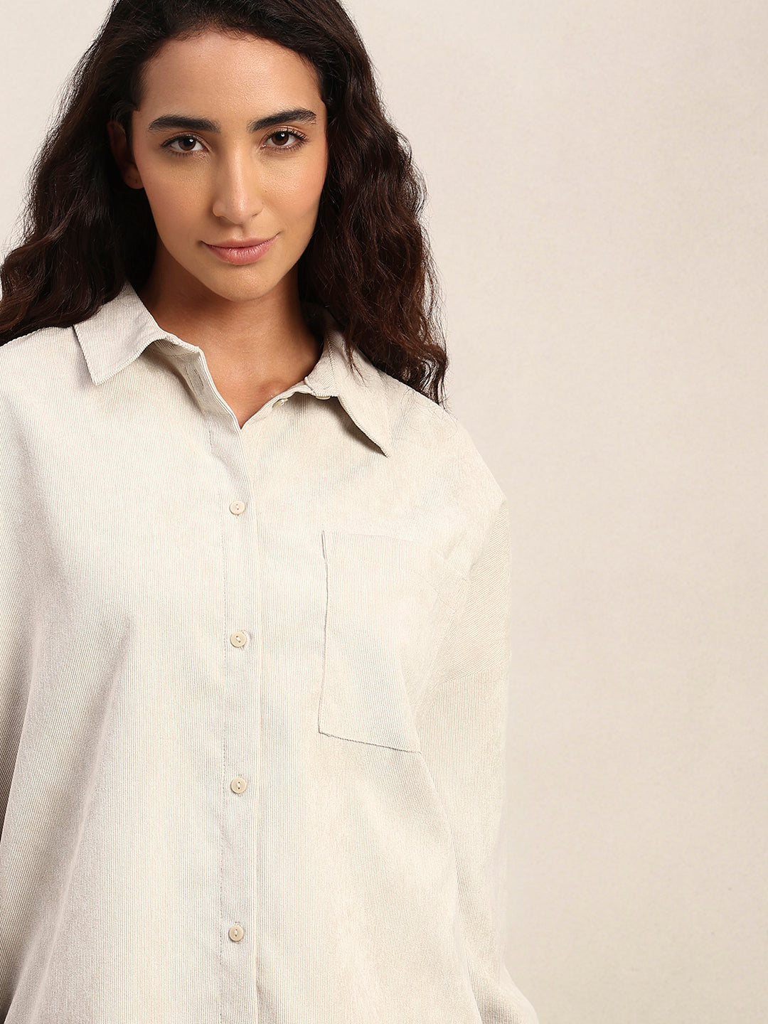 Cream Corduroy Shirt