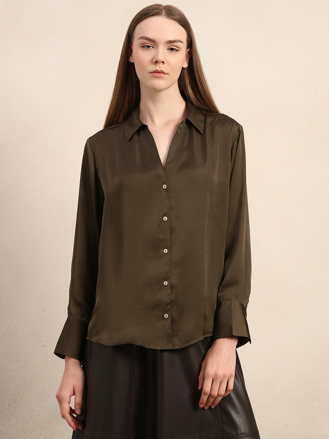 Green Satin Shirt