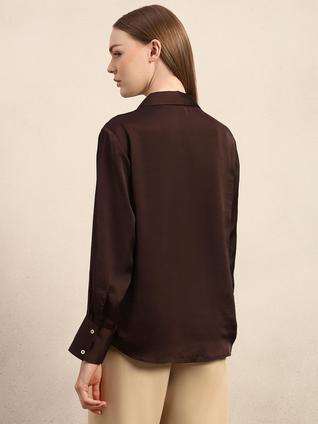 Brown Satin Shirt