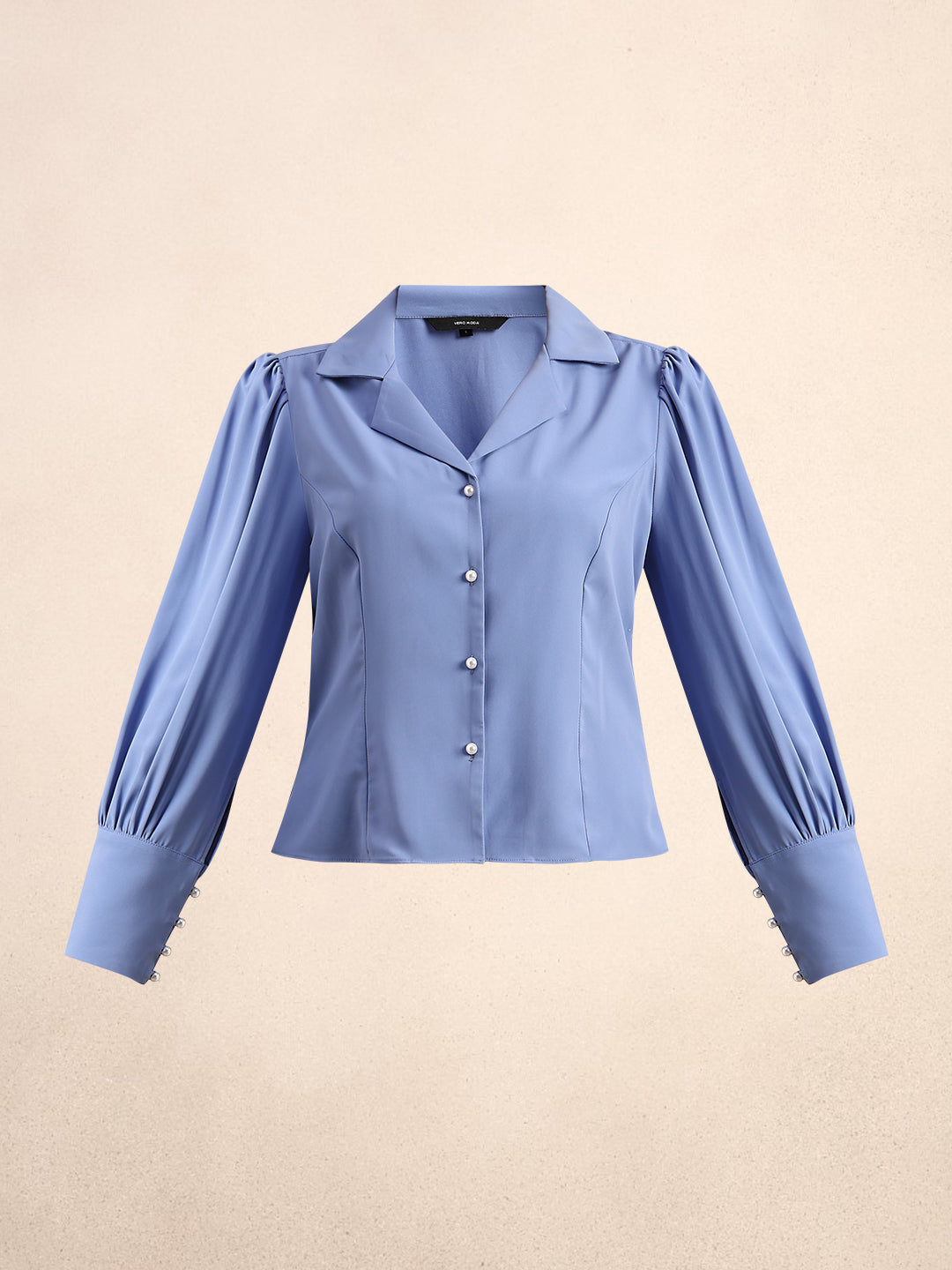 Blue Cuff Sleeves Shirt