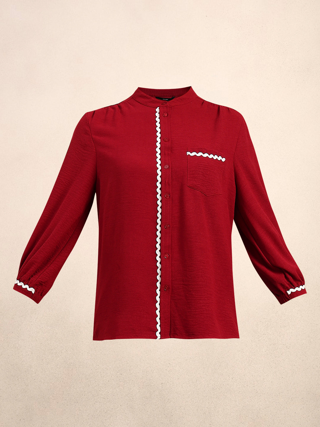 Mandarin Collar Cotton Shirt