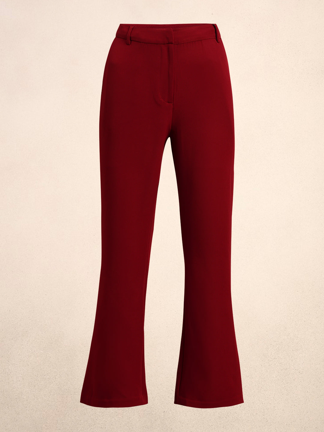 High Rise Bootcut Pants - Maroon