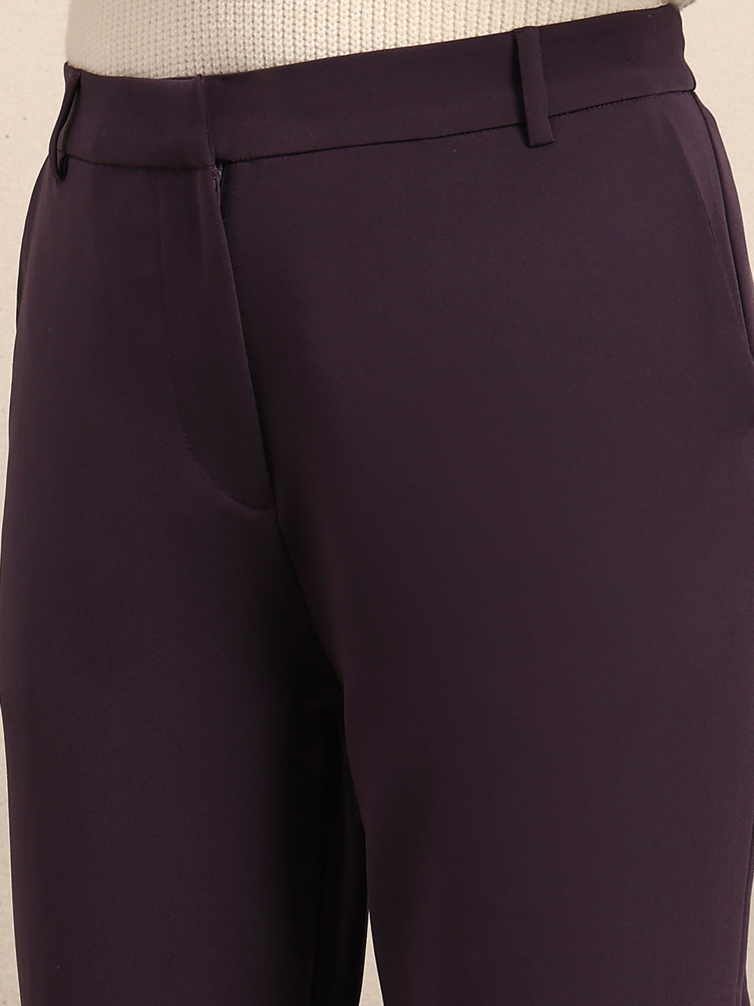 High Rise Bootcut Pants - Purple