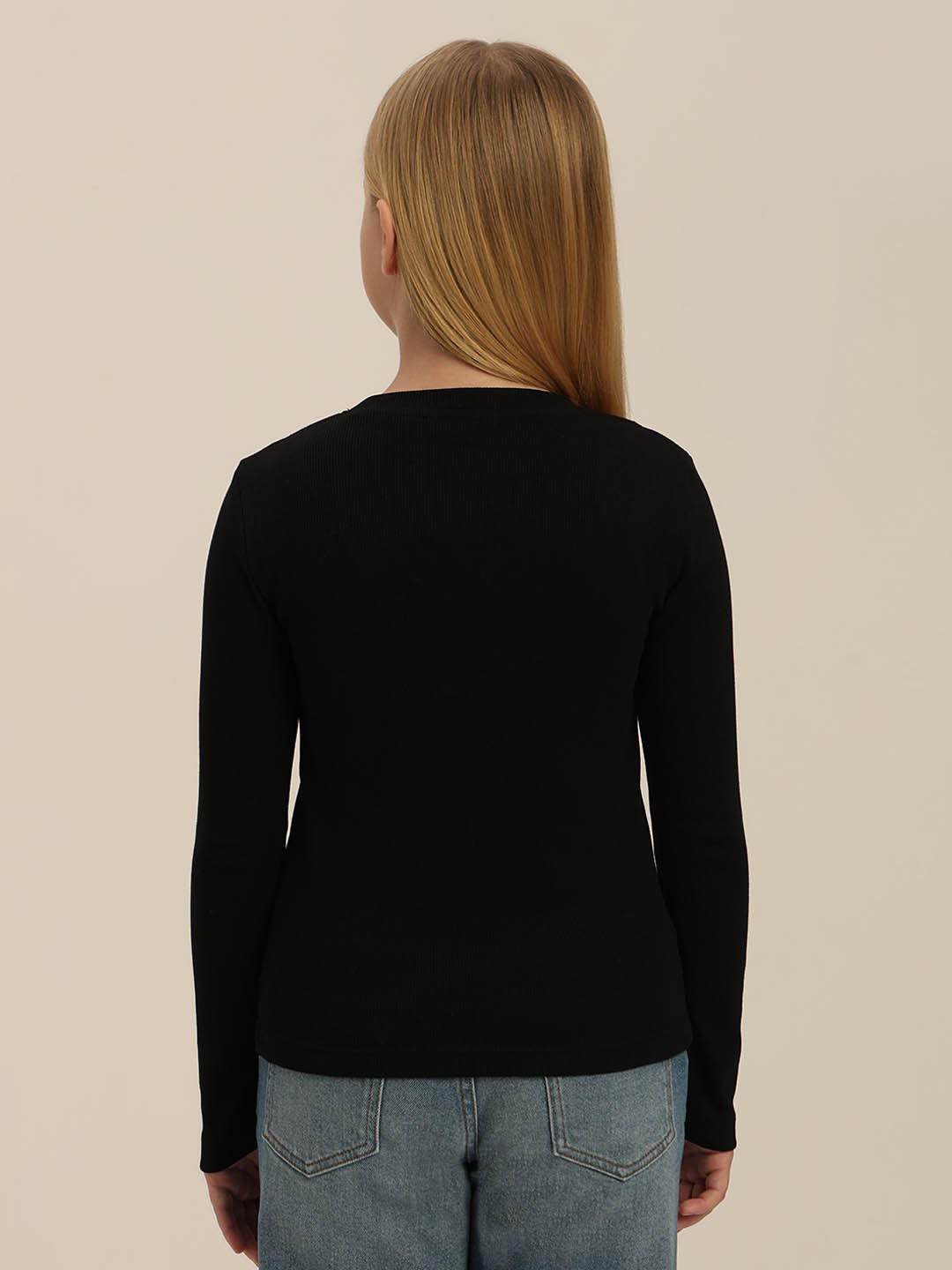 GIRLS Black Cut-Out Top