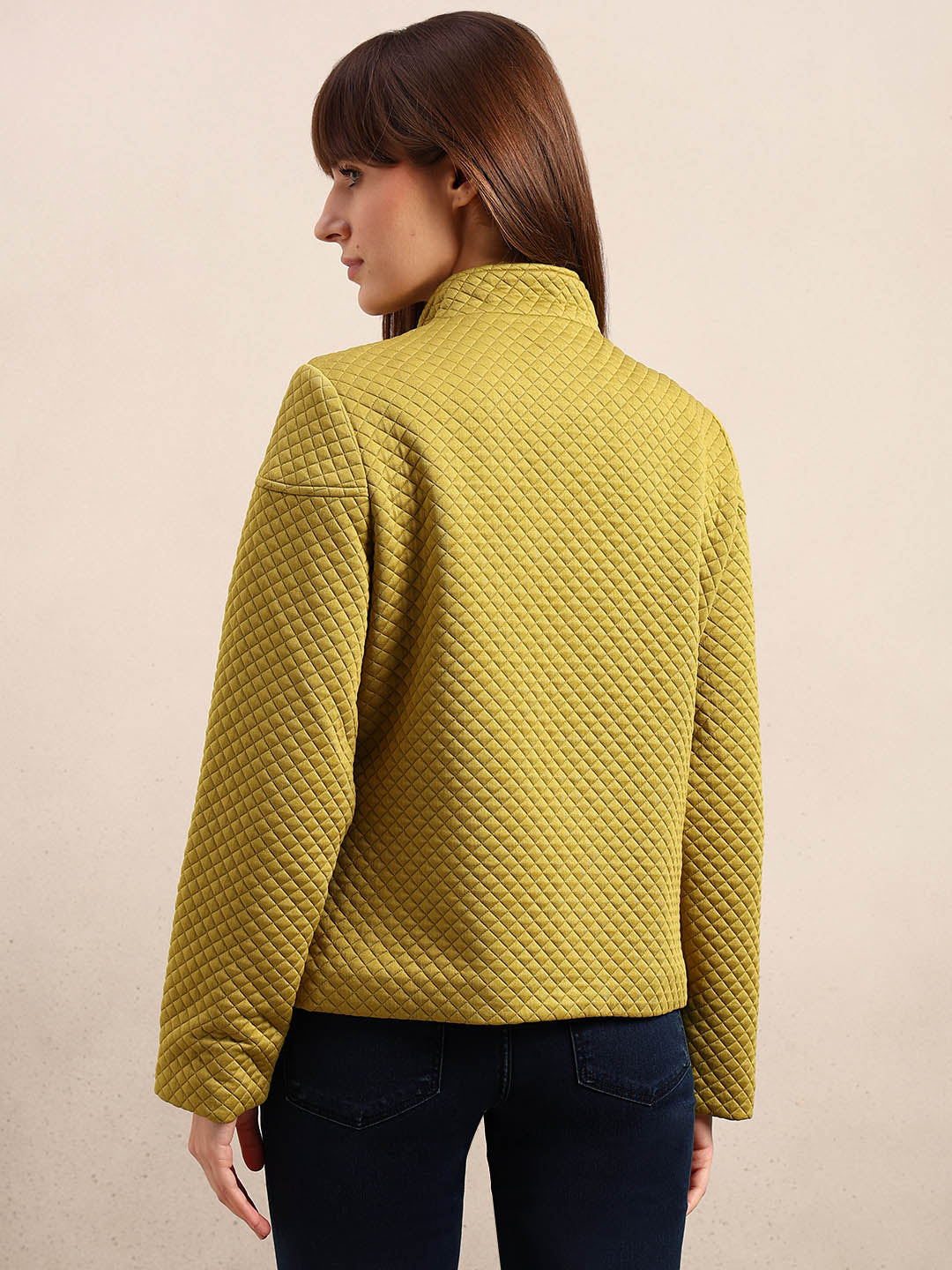 Sage Green Quilted Zip Jacket