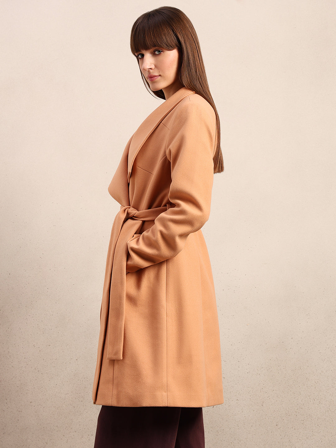 Belted Felt Wrap Coat