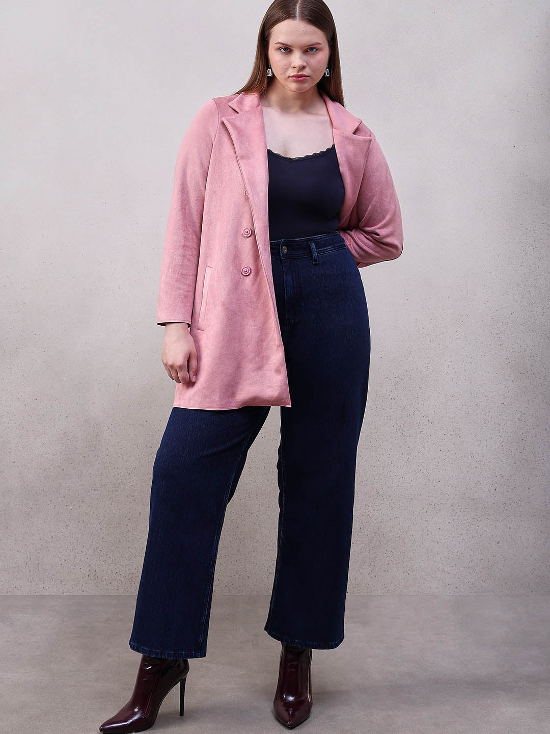 Curve Faux Suede Coat