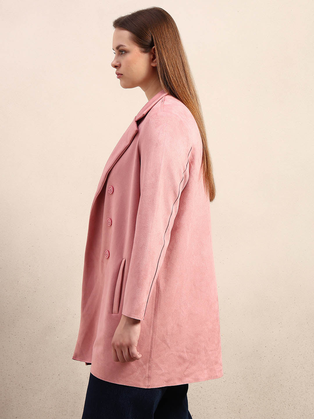 Curve Faux Suede Coat